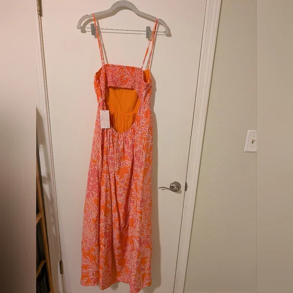 NWT Orange Floral Maxi Dress - Picture 5 of 6
